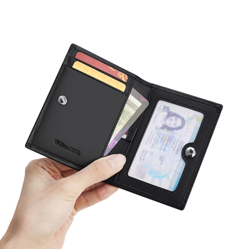 Мъжки държач за карти от естествена кожа – ултра лек, горен слой телешка кожа, модел с глава на елен, множество слотове за карти, Emperor Paul