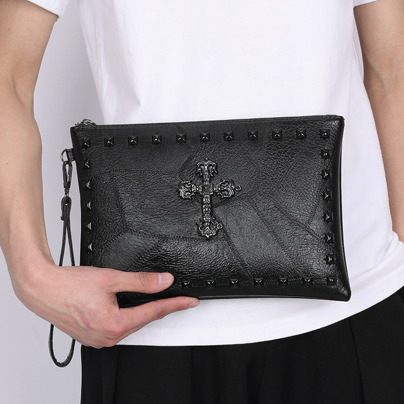 Cross-border tendences PU rokassoma vīriešiem, ūdensizturīga, piemērota 8 collu klēpjdatoram, vienkrāsaina (BL-2303)