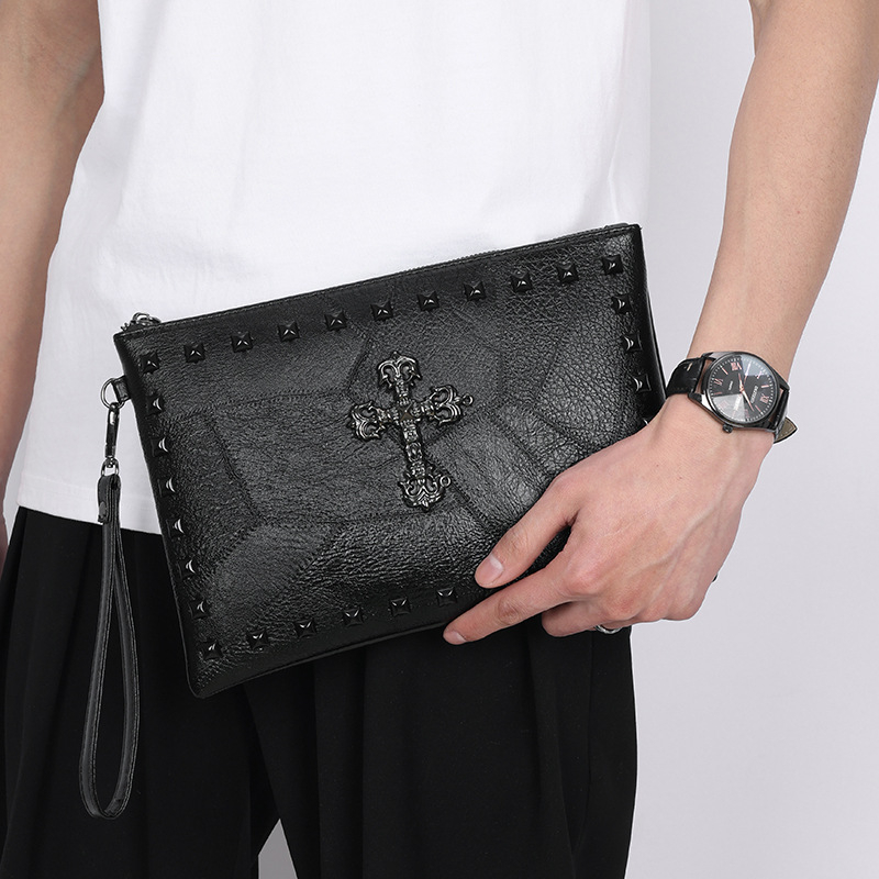 Cross-border tendences PU rokassoma vīriešiem, ūdensizturīga, piemērota 8 collu klēpjdatoram, vienkrāsaina (BL-2303)