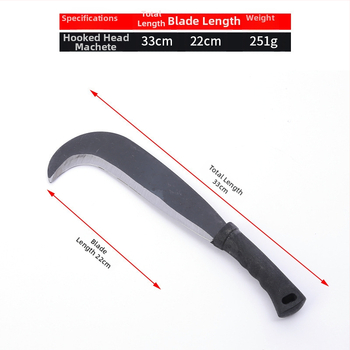 Kaimo mačetė su dviejomis funkcijomis – genėjimui ir pjovimui, ašmenys iš volframo plieno