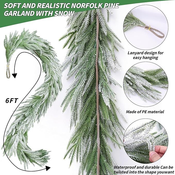 Rotango Kalėdinė sieninė dekoracija su dirbtiniais PE lapais, vidaus naudojimui (Prekės ženklas: Thousand Flowers; Medžiaga: minkštas PVC; Gamyba: įpurškimo formavimas; Įvairovė: pušies šakelės)