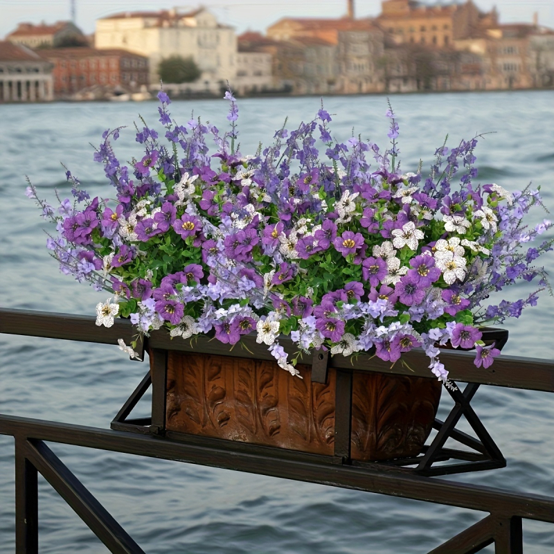 18 dalių dirbtinių žaliųjų augalų rinkinys sieninei dekoracijai – plastmasė ir šilko gėlės, įpurškimo formavimas, įvairovė: eukaliptas ir kitos, vestuvėms ir lauko naudojimui