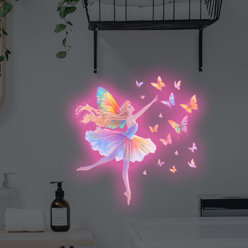 Fan fu PVC sieninis lipdukas su animaciniu motyvu, atsparus vandeniui, skirtas svetainei ir miegamajam, 1 vnt