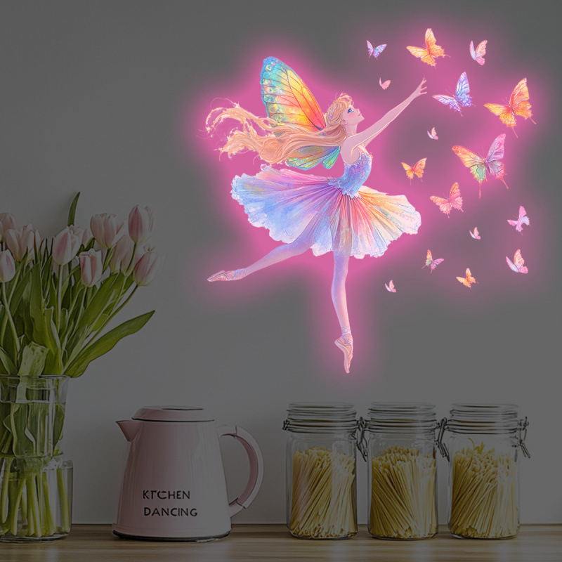 Fan fu PVC sieninis lipdukas su animaciniu motyvu, atsparus vandeniui, skirtas svetainei ir miegamajam, 1 vnt