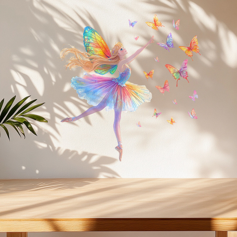 Fan fu PVC sieninis lipdukas su animaciniu motyvu, atsparus vandeniui, skirtas svetainei ir miegamajam, 1 vnt