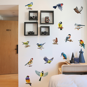 Sienos lipdukas CH39140 – Magpie ant šakelės, PVC, saviadhesi, atsparus vandeniui, prekinis ženklas Chuan Hao; svetainė, miegamasis, biuras, įėjimas