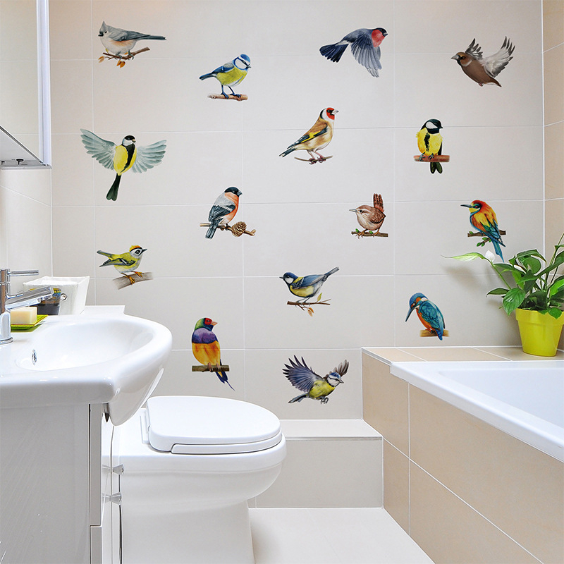 Sienos lipdukas CH39140 – Magpie ant šakelės, PVC, saviadhesi, atsparus vandeniui, prekinis ženklas Chuan Hao; svetainė, miegamasis, biuras, įėjimas