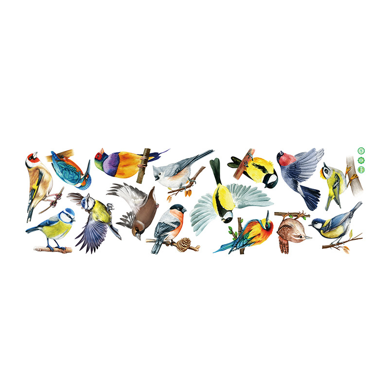 Sienos lipdukas CH39140 – Magpie ant šakelės, PVC, saviadhesi, atsparus vandeniui, prekinis ženklas Chuan Hao; svetainė, miegamasis, biuras, įėjimas
