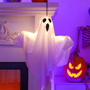 LED Helovyno kabantys vaiduokliai — skraidančios dvasios, 3 komplektai, 20 vnt., salės rekvizitas