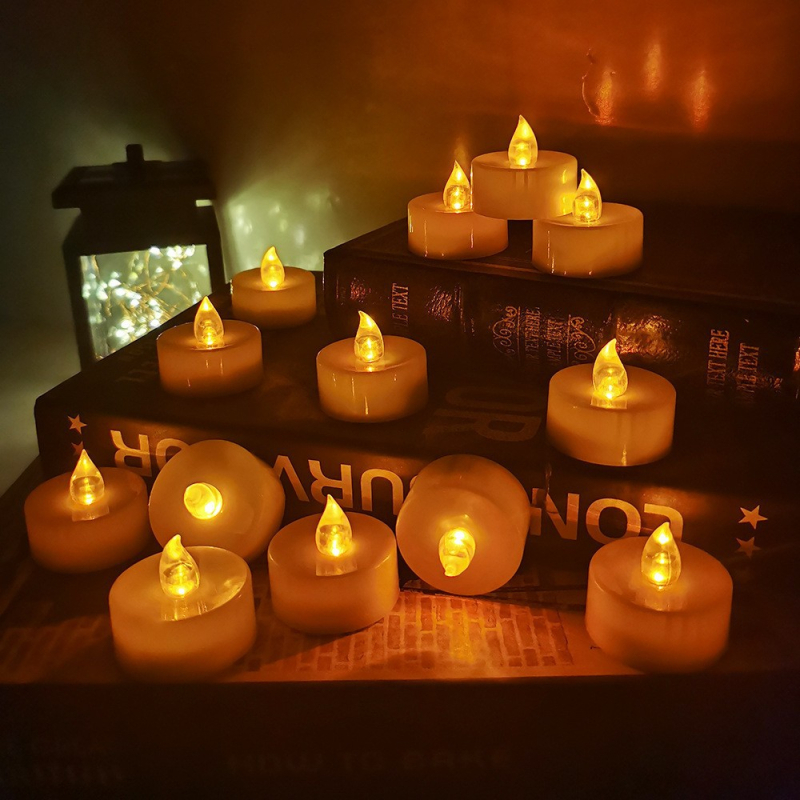 LED elektroniskā svece, cilindris plastmasas korpuss, daļēji manuāla un daļēji mehāniska ražošana