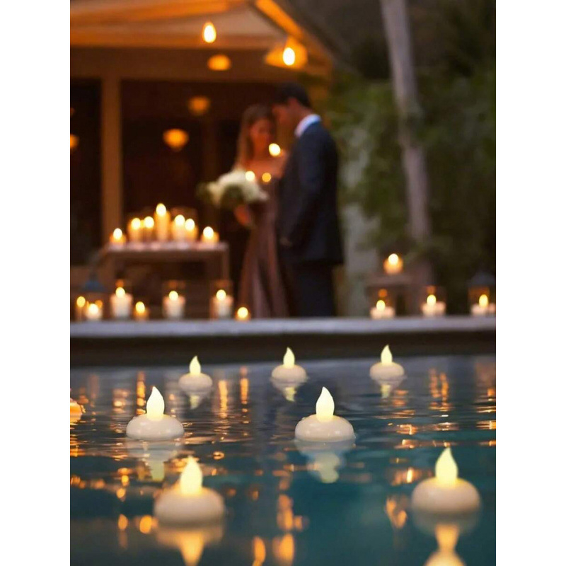 G 2964 LED κεριά που επιπλέουν χωρίς φλόγα, σετ 12 τεμάχια, αδιάβροχα