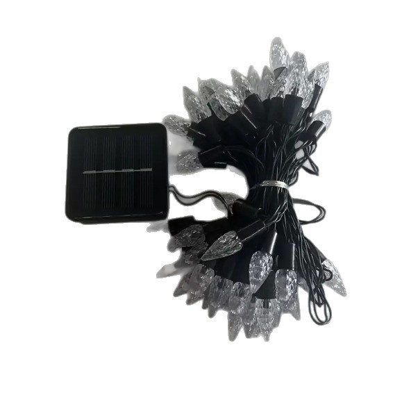 Eper formájú napelemes LED fényfüzér, 0,3W, IP65, távirányítóval és gombos vezérléssel