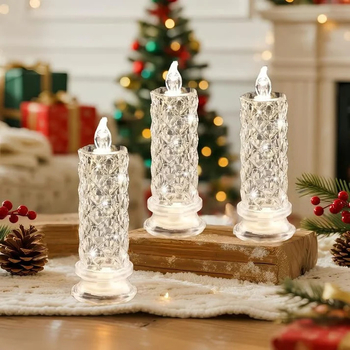 LED svijeće bez plamena s ružnom sjenom - ABS materijal, Brend Nothing, IP nije ovlašten, Za Božić