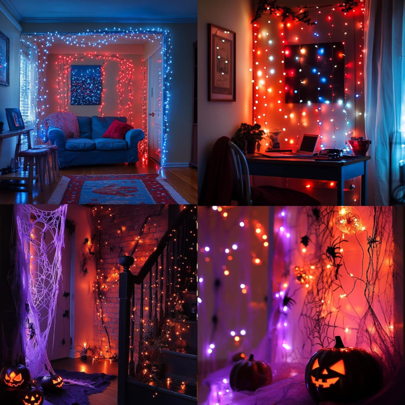 Vario vielos LED šviesų virvė, 100 LED, USB maitinimas, nuotolinio/balso valdymas, IP43, lauko dekoracijoms