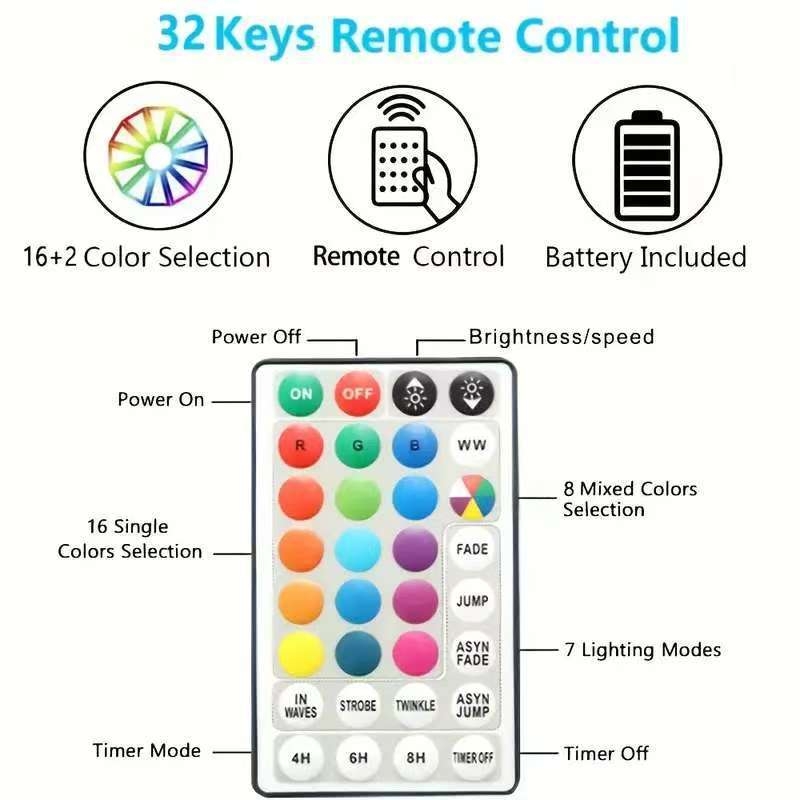 Vario vielos LED šviesų virvė, 100 LED, USB maitinimas, nuotolinio/balso valdymas, IP43, lauko dekoracijoms