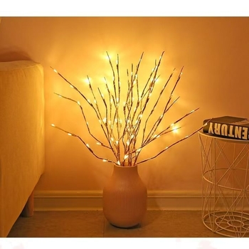 LED medžių šakų lempos su baterijomis, 20 LED, PVC korpusas, IP42, nereguliuojamos