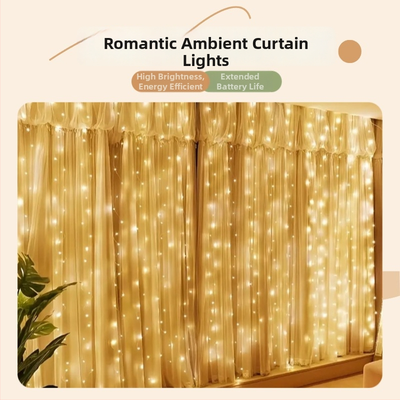 Závesné svetlá s 300 LED, USB napájanie, diaľkové ovládanie, IP65, model CLD001