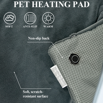 USB γραφένιο θερμαντικό μαξιλάρι για σκύλους, τρία επίπεδα ρύθμισης θερμοκρασίας, αντιολισθητικό, αδιάβροχο