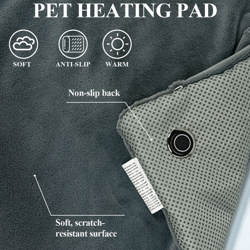 USB γραφένιο θερμαντικό μαξιλάρι για σκύλους, τρία επίπεδα ρύθμισης θερμοκρασίας, αντιολισθητικό, αδιάβροχο