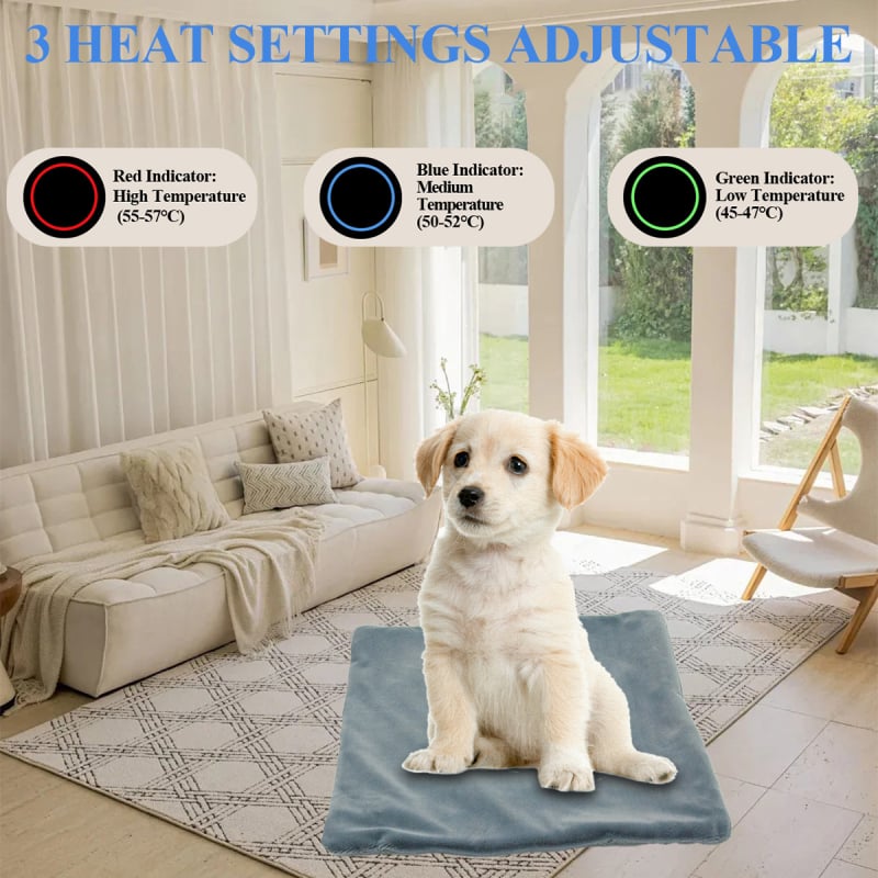 USB γραφένιο θερμαντικό μαξιλάρι για σκύλους, τρία επίπεδα ρύθμισης θερμοκρασίας, αντιολισθητικό, αδιάβροχο