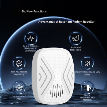 Repelent ultrasonic pentru șoareci și insecte, AI inteligent, frecvență duală 50/60 kHz, design pătrat, model YDW006, 240V