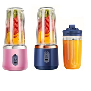 Dviejų puodelių sulčių spaustuvas, nešiojamas belaidis su įmontuota baterija, 180W, 18 001–20 000 rpm, talpa iki 400 ml, penkių peilių sistema, vidinis indas iš PC maisto kokybės plastiko