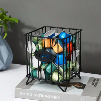 Stalinė kavos kapsulių laikymo dėžutė, metalo laikymo krepšys, didelė talpa, kilmė Yiwu, išleista 2021 m. pavasarį