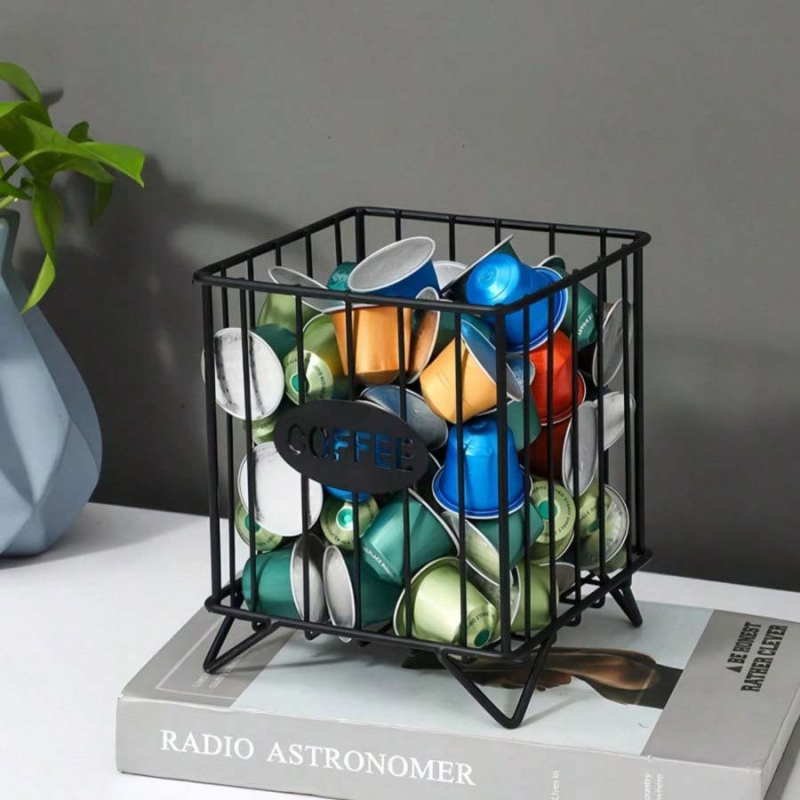 Stalinė kavos kapsulių laikymo dėžutė, metalo laikymo krepšys, didelė talpa, kilmė Yiwu, išleista 2021 m. pavasarį