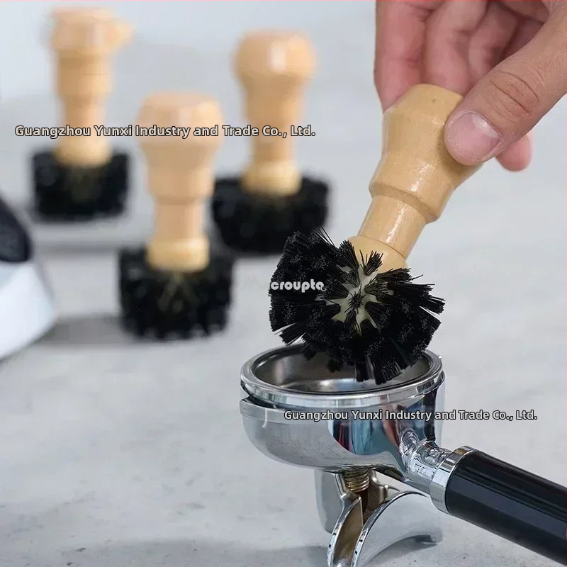 Kafijas graudu tīrīšanas suka un espresso aparāta vārīšanas galvas tīrīšanas suka – mūsdienīgs minimālisma stils, birzs+PP, piemērots bāram, kafejnīcai un lounge, nav roku darbs