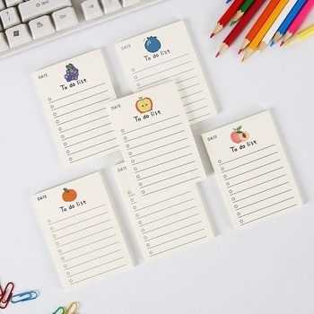 Kompakti lipdukinių užrašų rinkinys studentams ir biurui, dienos planuotojas savarankiškumui, 50 puslapių, popieriaus plytos forma, dvigubas offset popierius, prekės kodas 0613-01