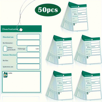 Закачваща етикета за подаръчно опаковане на занаяти със повторно използваеми инструкции за смяна на масло (имитационна кожа фланела)