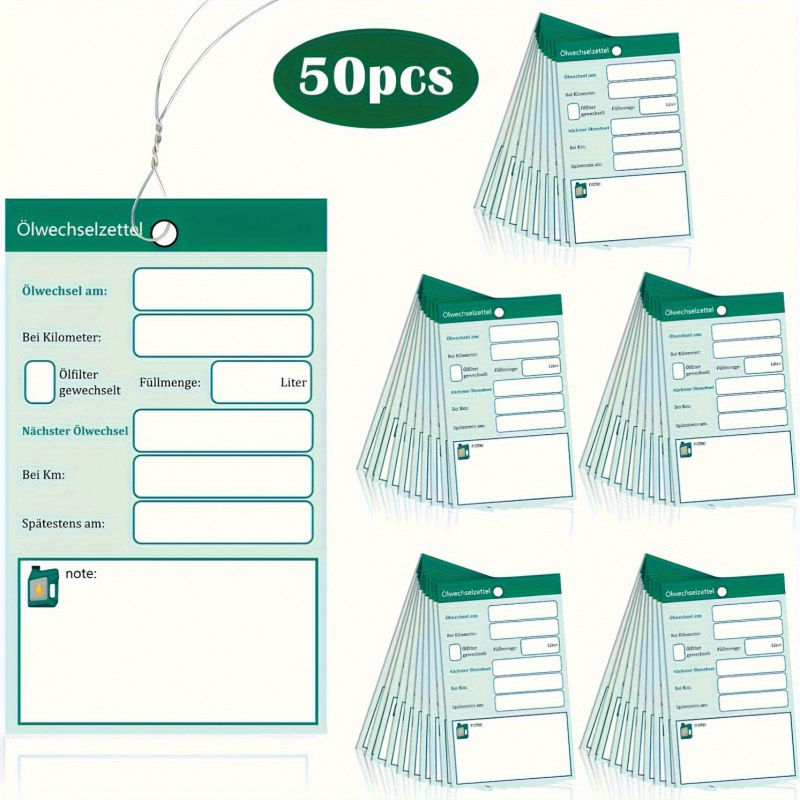 Закачваща етикета за подаръчно опаковане на занаяти със повторно използваеми инструкции за смяна на масло (имитационна кожа фланела)