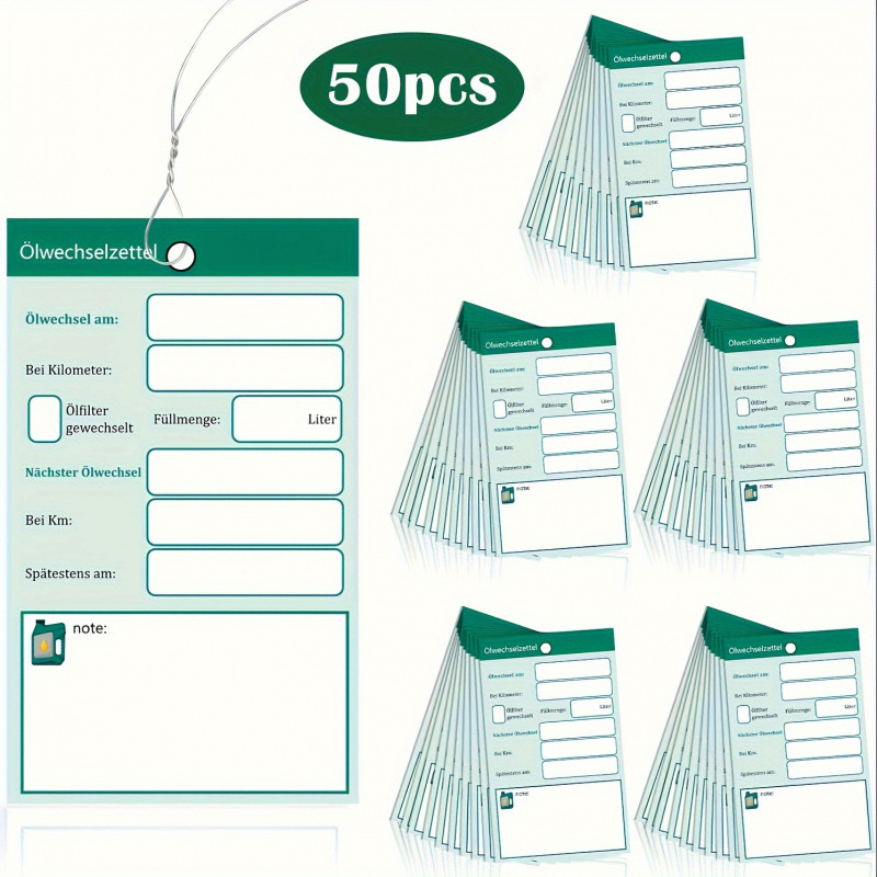 Закачваща етикета за подаръчно опаковане на занаяти със повторно използваеми инструкции за смяна на масло (имитационна кожа фланела)
