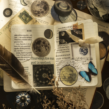 Time Collection Series - A good day Washi lipdukai dienoraščiui, japonų popierius, spauda, retro gėlių motyvas