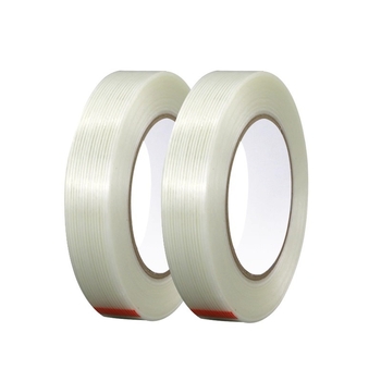 Stiklo pluošto juosta – Aukšta sukibimo jėga, izoliacija, temperatūros atsparumas (Plotis: 10–1020 mm; Ilgis: 50 m; Storis: 130 μm; Pagrindinė medžiaga: pluoštas; Klijavimo sistema: gumos klijai)