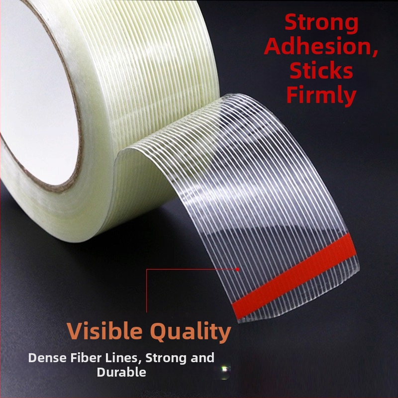 Stiklo pluošto juosta – Aukšta sukibimo jėga, izoliacija, temperatūros atsparumas (Plotis: 10–1020 mm; Ilgis: 50 m; Storis: 130 μm; Pagrindinė medžiaga: pluoštas; Klijavimo sistema: gumos klijai)