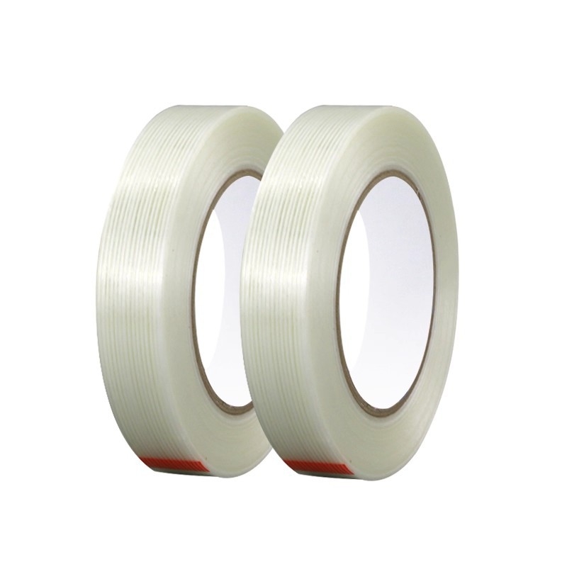 Stiklo pluošto juosta – Aukšta sukibimo jėga, izoliacija, temperatūros atsparumas (Plotis: 10–1020 mm; Ilgis: 50 m; Storis: 130 μm; Pagrindinė medžiaga: pluoštas; Klijavimo sistema: gumos klijai)