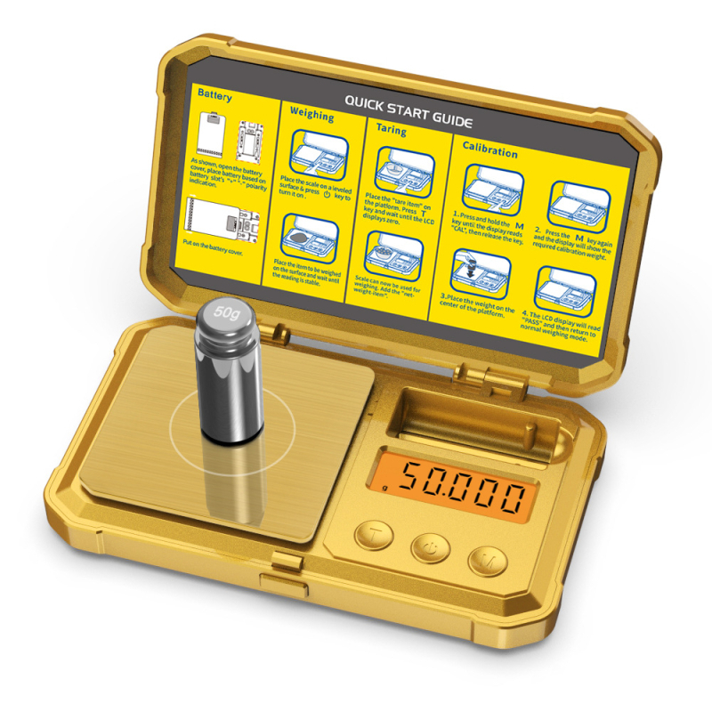 Juvelyrinių dirbinių svarstyklės S004, talpa 200 g, tikslumas 0.01 g, kompaktiškos elektroninės svarstyklės, palaiko g/oz/lb, maitinamos 2× AAA