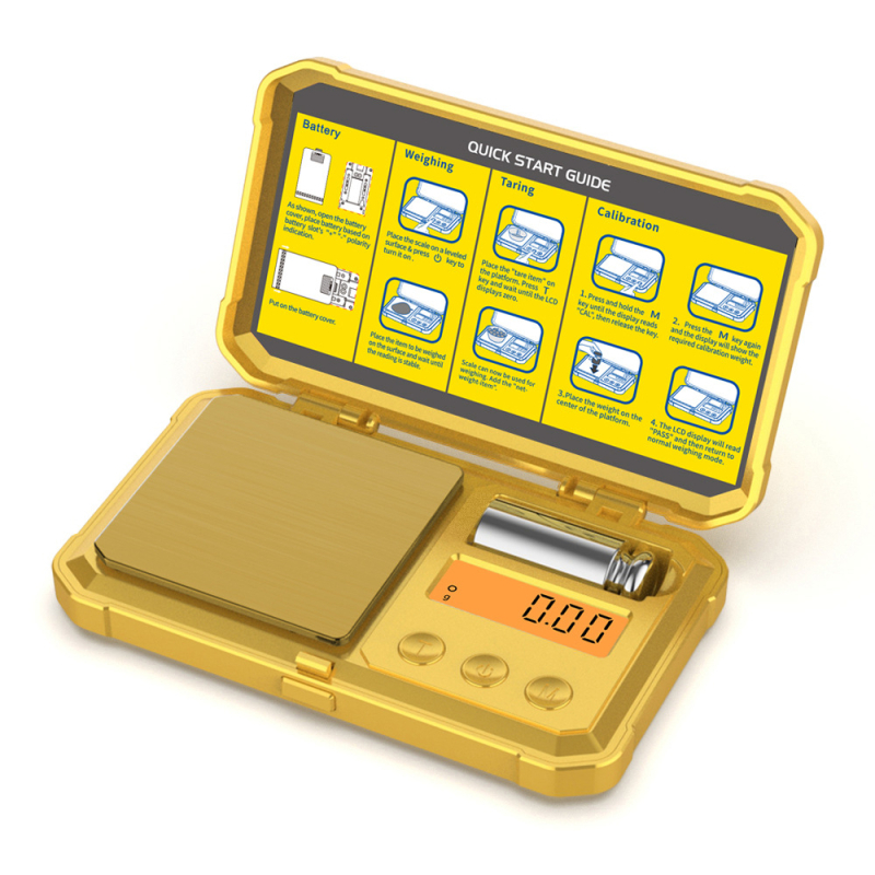 Juvelyrinių dirbinių svarstyklės S004, talpa 200 g, tikslumas 0.01 g, kompaktiškos elektroninės svarstyklės, palaiko g/oz/lb, maitinamos 2× AAA