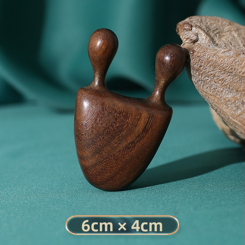 Santalmedžio masažo šukos, medinės, plačiais dantimis, meridianas