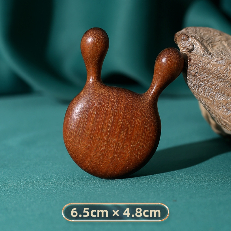 Santalmedžio masažo šukos, medinės, plačiais dantimis, meridianas