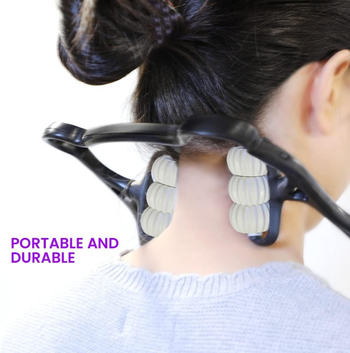 Masaj manual pentru gât – Multifuncțional, relaxare a meridianelor, 3 capete rotunde, viteză reglabilă, potrivit pentru gât și picioare