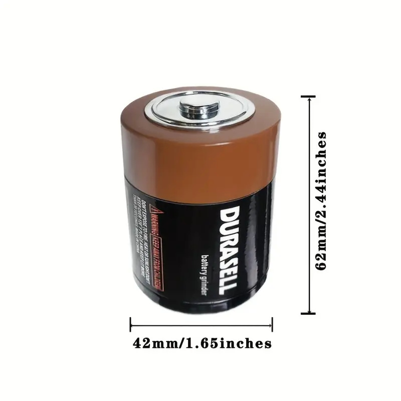 Baterijos formos tabako malūnėlis, cinko lydinys, 3 sluoksniai