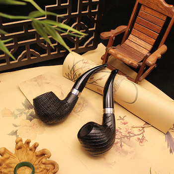 Дъбов пайп с изкуствено карбонизиране, винтидж ръчна изработка, пръстен с текстурирана повърхност за начинаещи