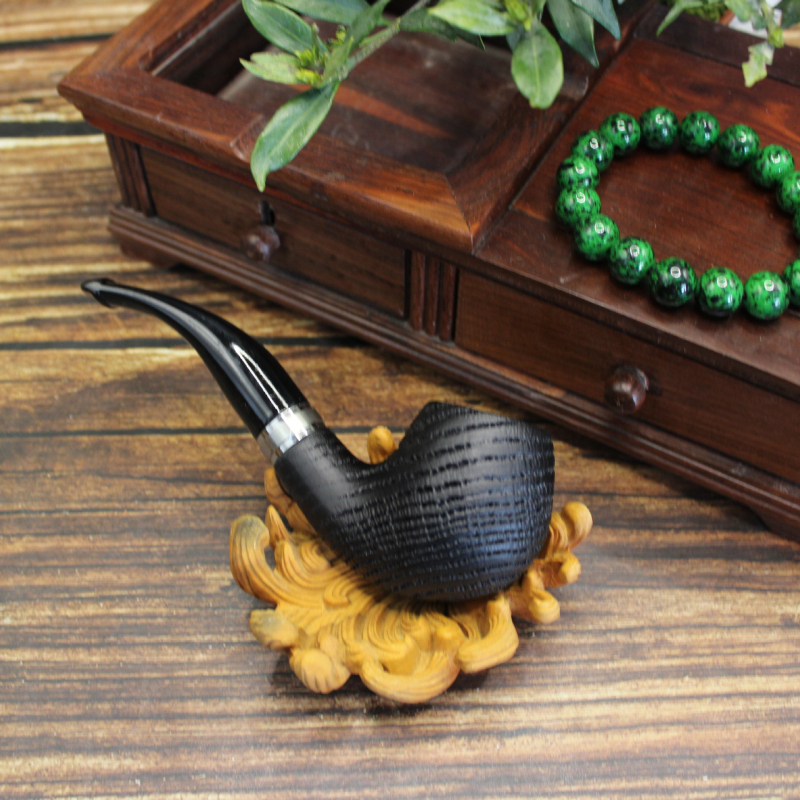 Дъбов пайп с изкуствено карбонизиране, винтидж ръчна изработка, пръстен с текстурирана повърхност за начинаещи