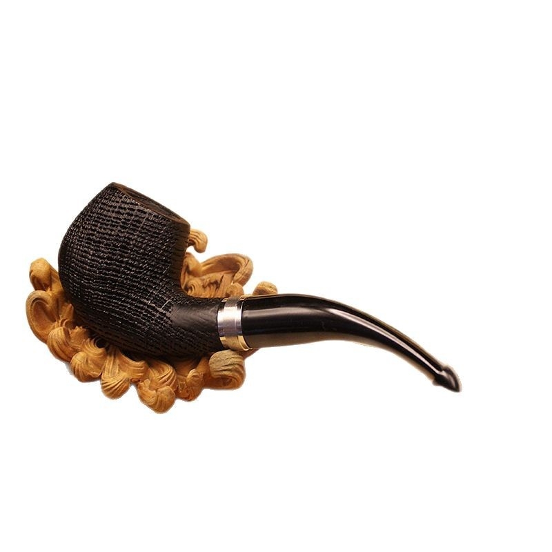 Дъбов пайп с изкуствено карбонизиране, винтидж ръчна изработка, пръстен с текстурирана повърхност за начинаещи