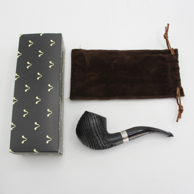 Дъбов пайп с изкуствено карбонизиране, винтидж ръчна изработка, пръстен с текстурирана повърхност за начинаещи