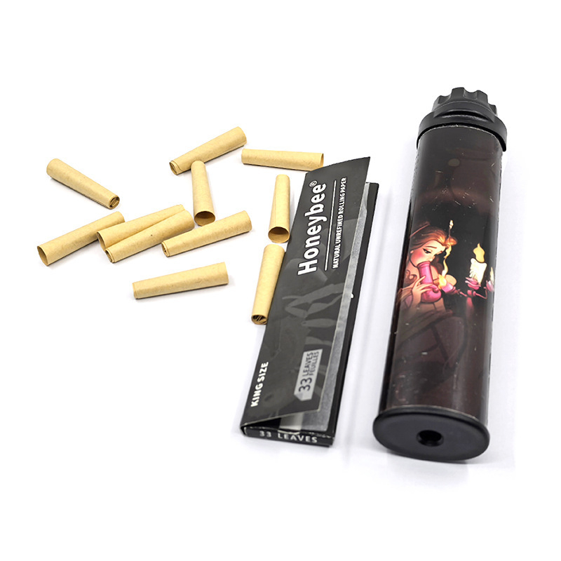 Käsitsi sigarettide rullimise komplekt konuslike torudega - neljaosaline komplekt