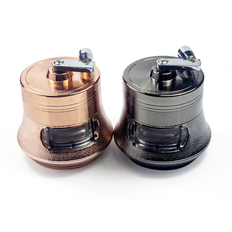 Somgar Cinko lydinio rankinis tabako malūnėlis, didelė talpa, 4 sluoksniai su stalčiumi