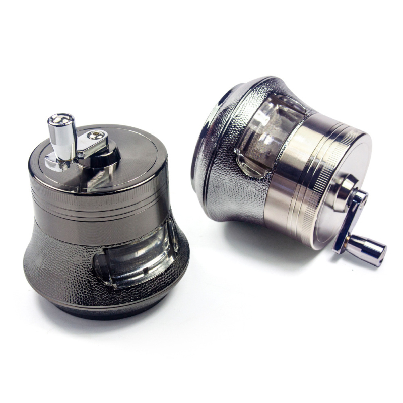 Somgar Cinko lydinio rankinis tabako malūnėlis, didelė talpa, 4 sluoksniai su stalčiumi